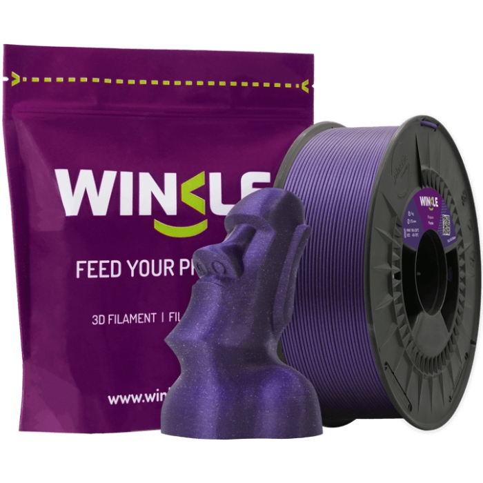 Пластик (Filament) WINKLE PLA HD 1кг, 1.75мм, блискучий (PHD01000175PURPURWNK) Фіолетовий на малюнкі №2