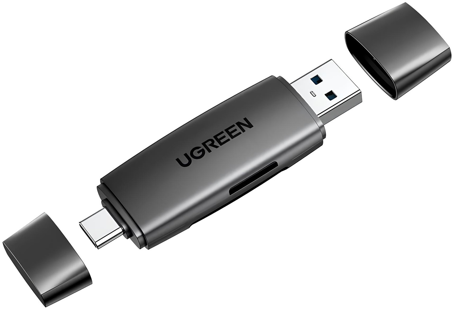 Card Reader USB-С 3.1 + USB-A 2-слота TF/SD CM304 Ugreen (80191) на малюнкі №1