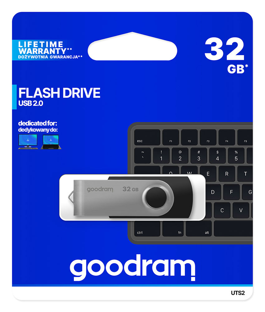 USB Flash GoodRAM 32GB USB 2.0 Twister Black, Retail (UTS2-0320K0R11) сіро-чорний на малюнкі №5