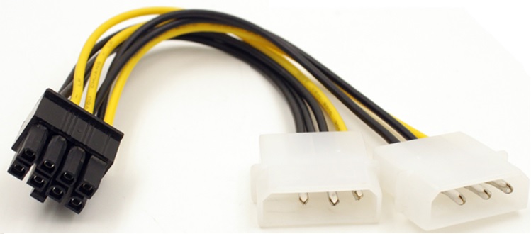 Кабель живлення для відеокарти  8pin Male to 2xMolex Female
