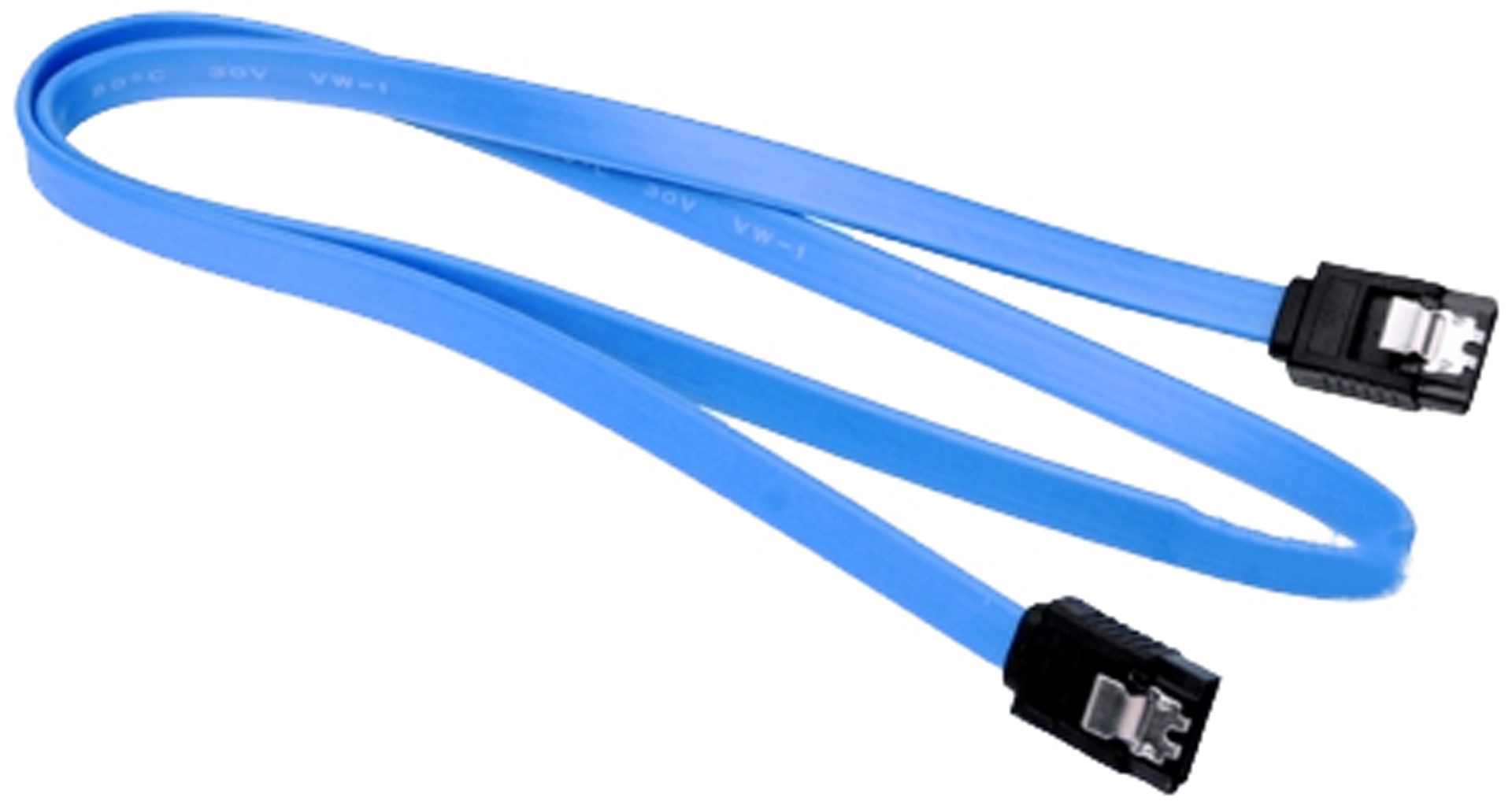 Кабель SATA 3.0 7pin, F/F, 0.4 м, із защіпками, синій