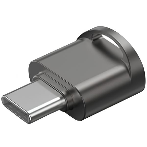 Card Reader USB 2.0 Type-C, 1-слот microSD, OTG 512 Гб, Aluminum Alloy, сірий Vention (CLMH0) на малюнкі №1
