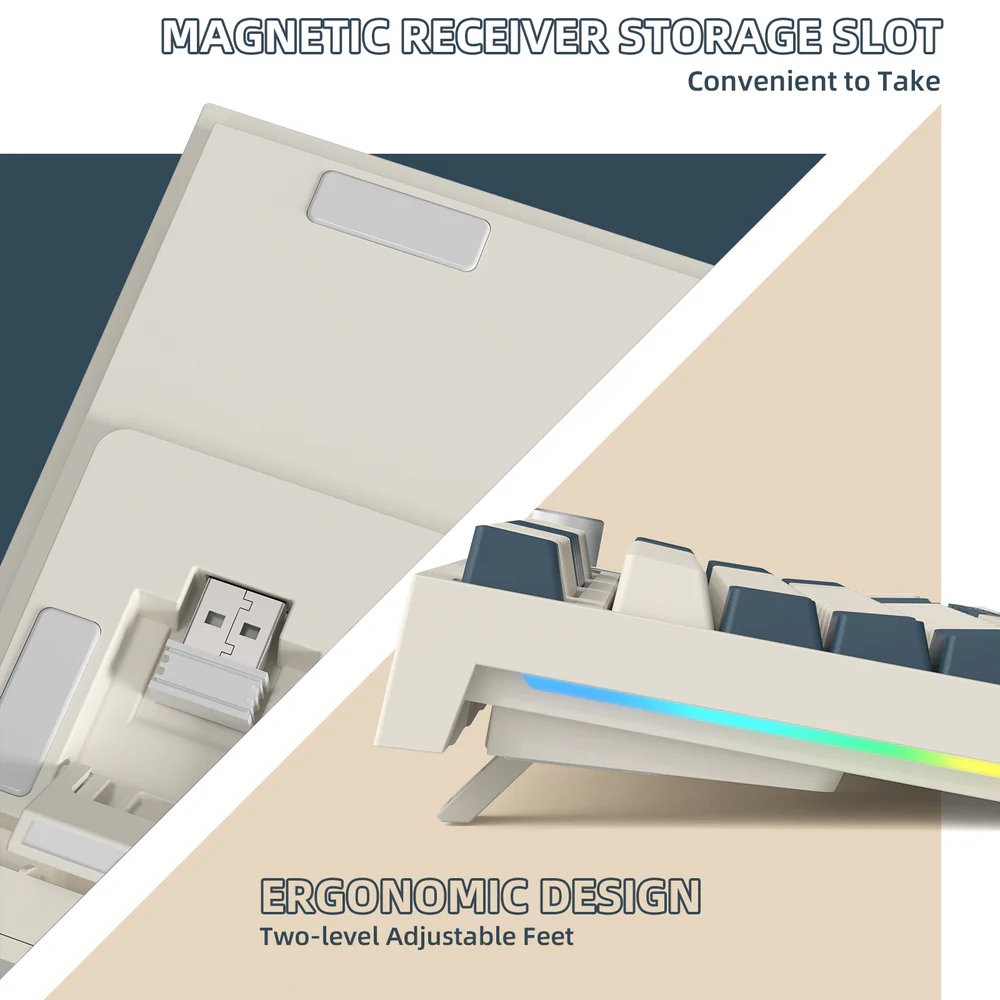 Клавіатура ігрова механічна Attack Shark K86 87кл.RGB, Wireless, TFT disp, Blue Whale Switch (K86RB_AS) Сірий на малюнкі №9