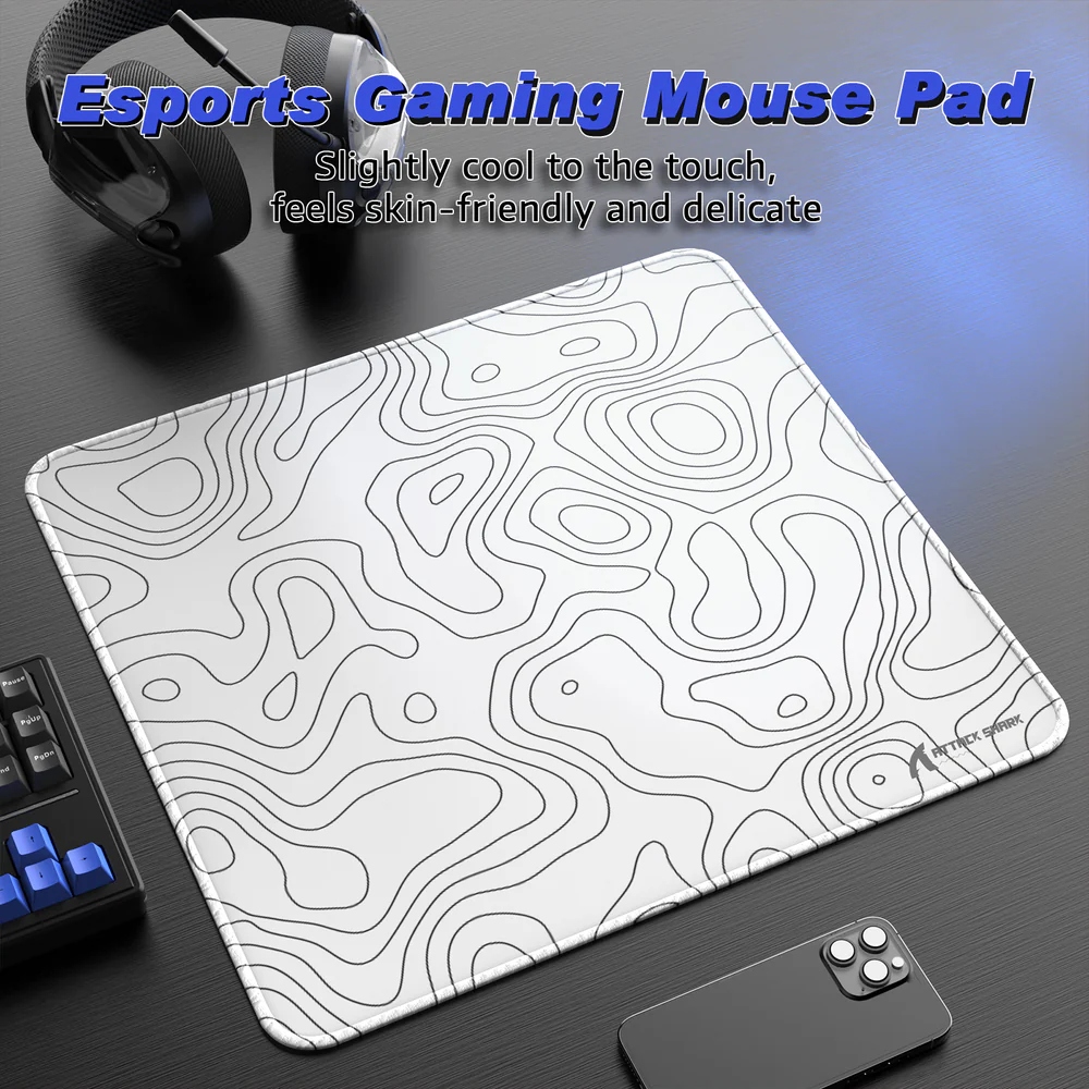 Ігрова поверхня Attack Shark CM02 450x400x4мм Contour white (CM02CW_AS) Білий на малюнкі №2