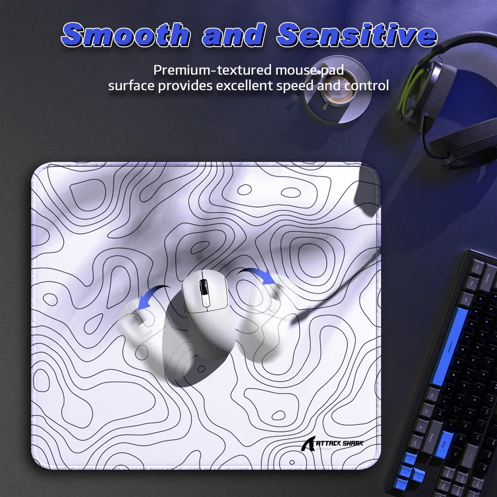 Ігрова поверхня Attack Shark CM02 450x400x4мм Contour white (CM02CW_AS) Білий на малюнкі №3