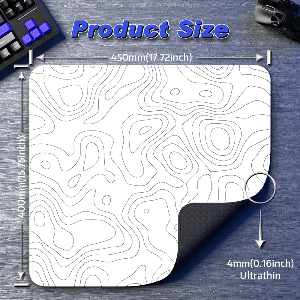 Ігрова поверхня Attack Shark CM02 450x400x4мм Contour white (CM02CW_AS) Білий на малюнкі №5