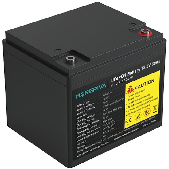 Акумуляторна батарея Marsriva LiFePO4, 12.8V/50Ah, Bluetooth (MR-LFP12-50-LAR) на малюнкі №4
