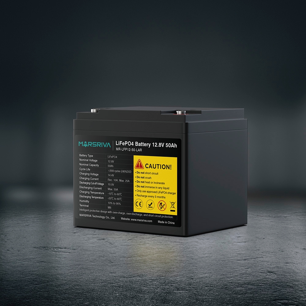 Акумуляторна батарея Marsriva LiFePO4, 12.8V/50Ah, Bluetooth (MR-LFP12-50-LAR) на малюнкі №5