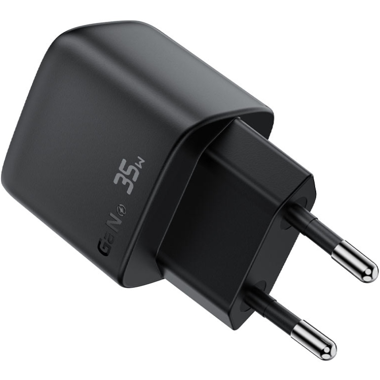 Зарядний пристрій 2xUSB 35W (USB-C+USB-A) with digital display Gan A116 Black Acefast (6974316284468) на малюнкі №3