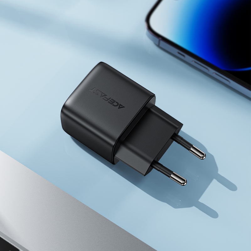 Зарядний пристрій 2xUSB 35W (USB-C+USB-A) with digital display Gan A116 Black Acefast (6974316284468) на малюнкі №7