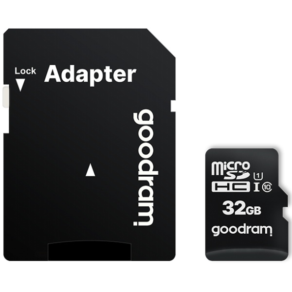 Memory card microSD 32Gb GoodRAM SDHC (class 10 UHS I U1) Retail + adapter (M1AA-0320R12) на малюнкі №1