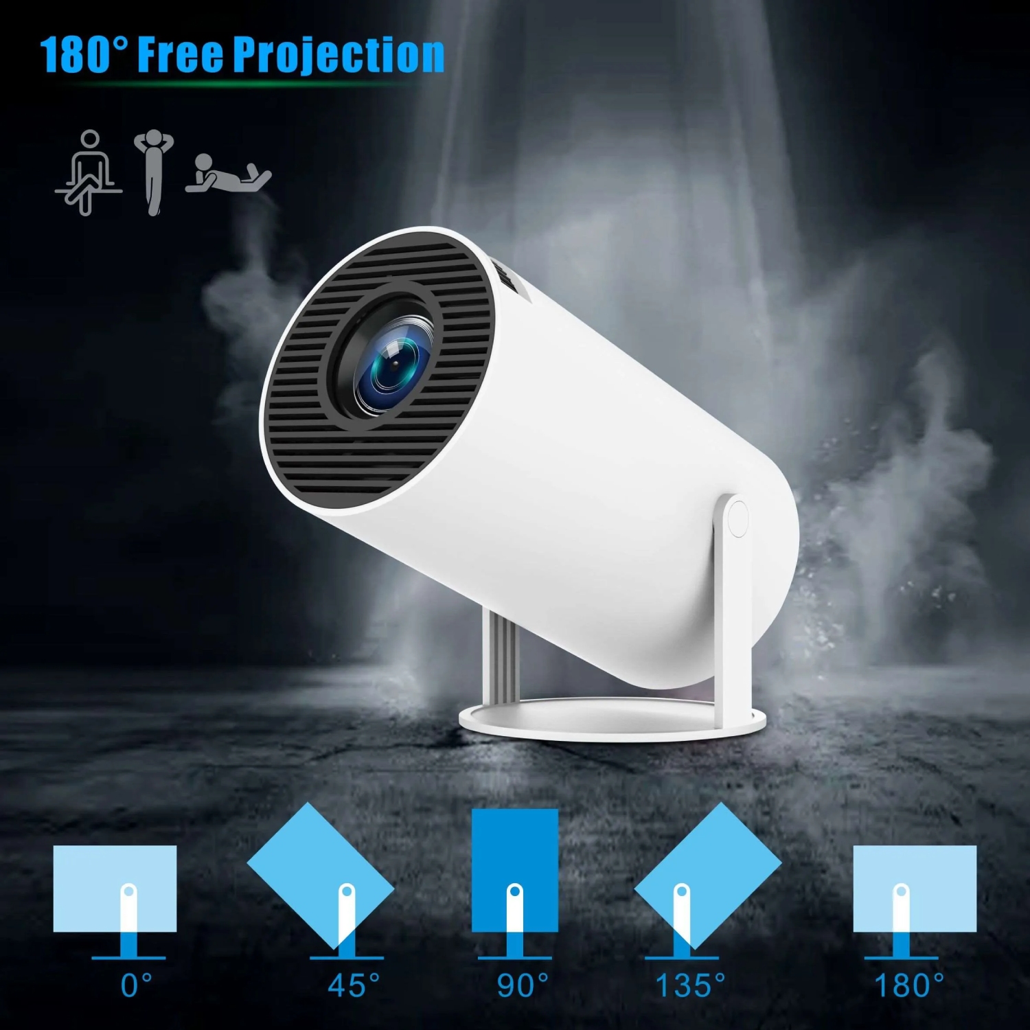 Проєктор H96 MAX HY300A LED LCD HD 100AL 16:9 RK3326 1G/8G Android 9.0 HDMI WiFi BT білий (H96MAX_HY300A) на малюнкі №8