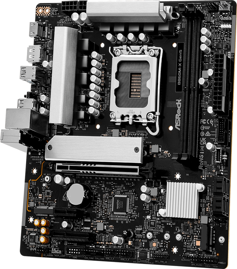 AsRock (1851/B860, 2*DDR5, PCIex16, HDMI/DP, 4xSATA, 2xM.2, 2.5Glan, 7.1ch, mATX) (B860M-X GEN5) на малюнкі №4