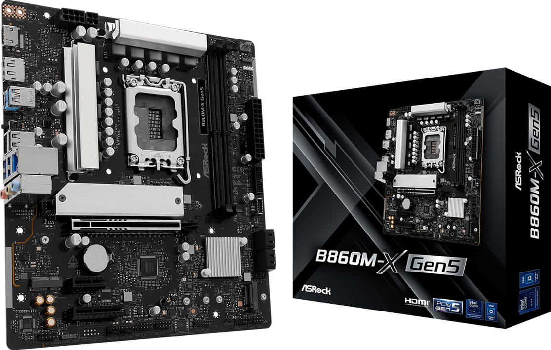 AsRock (1851/B860, 2*DDR5, PCIex16, HDMI/DP, 4xSATA, 2xM.2, 2.5Glan, 7.1ch, mATX) (B860M-X GEN5) на малюнкі №6