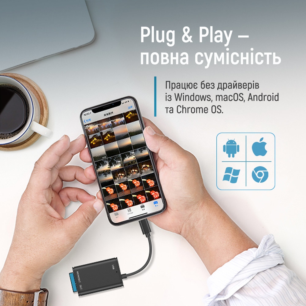 Card Reader ColorWay USB-C to USB 3.0/SD/MicroSD (CW-CR-02) на малюнкі №7