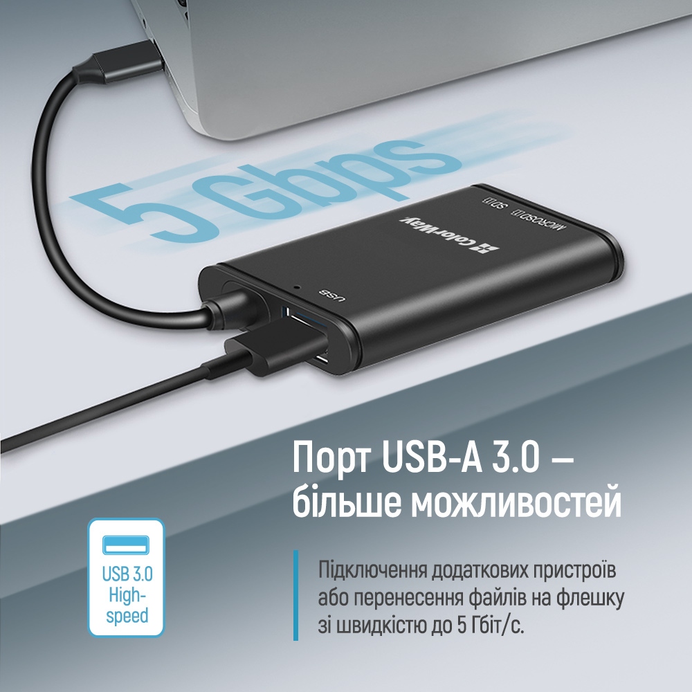 Card Reader ColorWay USB-C to USB 3.0/SD/MicroSD (CW-CR-02) на малюнкі №9