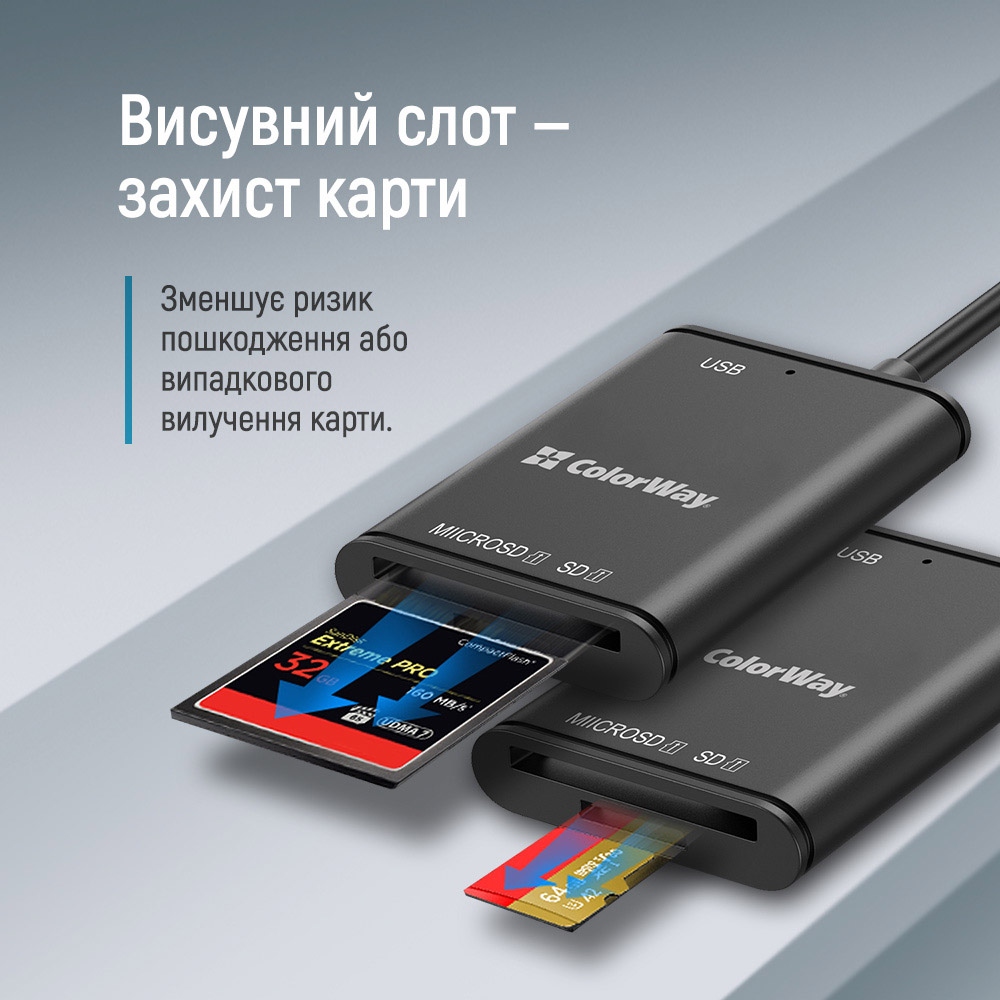 Card Reader ColorWay USB-C to USB 3.0/SD/MicroSD (CW-CR-02) на малюнкі №13