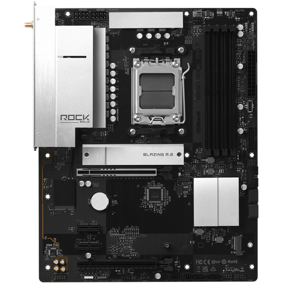 ASRock (AM5/B650, 4*DDR5, 2xPCIex16, HDMI, 4xSATA, 2xM.2, 2.5GLan, ATX) (B650 ROCK WIFI 7) на малюнкі №6