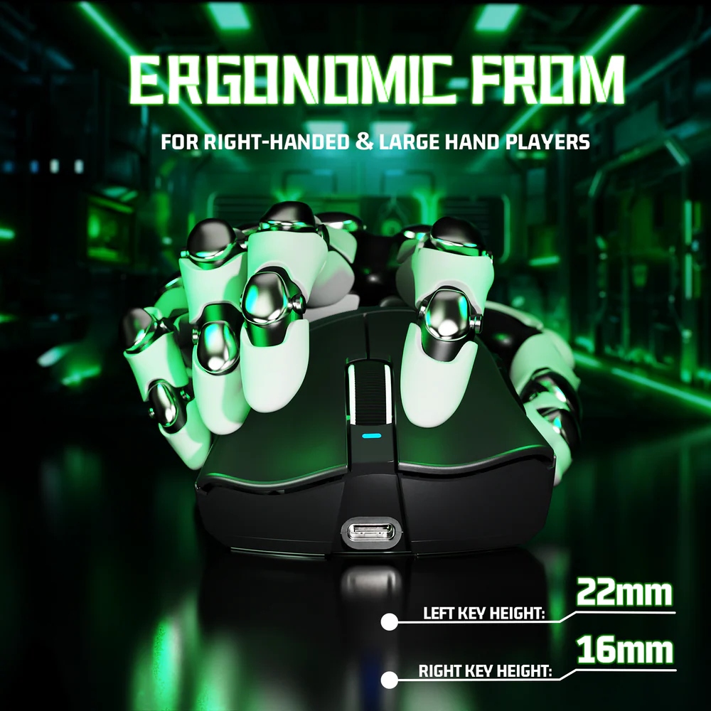 Мишка Attack Shark V3 Ultra-Light, Wireless, PAW3311 сенсор, 25000dpi, 6кн, Black (V3B_AS) Чорний на малюнкі №6