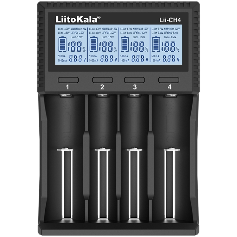 Зарядний пристрій LiitoKala Lii-CH4, для 18650, 26650, 21700, АА, ААА Li-ion 1,5 (Lii-CH4) на малюнкі №1