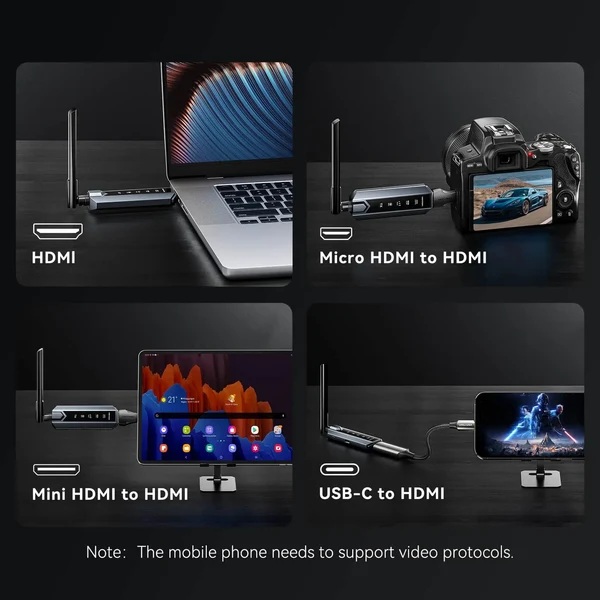 Комплект підсилювача HDMI сигналу (TX+RX) 1080P60Гц 5 GHz, сірий, Vention (ADPH0-1) Сірий на малюнкі №4
