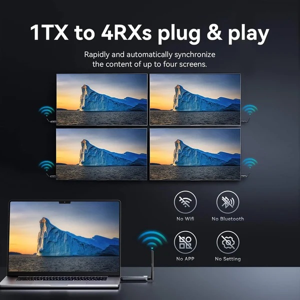 Комплект підсилювача HDMI сигналу (TX+RX) 1080P60Гц 5 GHz, сірий, Vention (ADPH0-1) Сірий на малюнкі №9