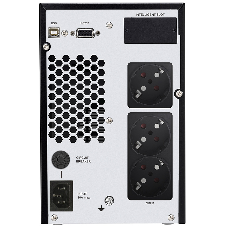 ДБЖ FSP Champ 1 kVA, Tower, Schuko (CH-1101TS), 1000VA/900W, Online, 3*Schuko,CE (PPF8001300) на малюнкі №2