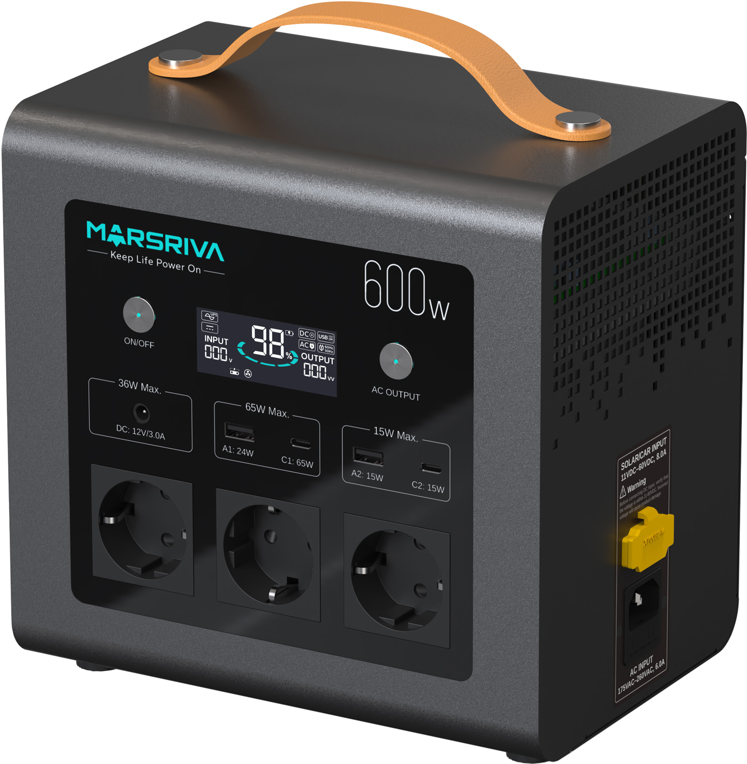 Зарядна станція Marsriva MP6 Plus 600Вт (512Вт/г) AC,MPPT, UPS, LiFePo4 (MP6Plus_MARSRIVA) на малюнкі №4