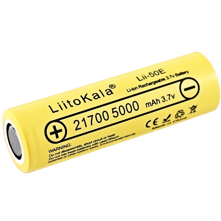 Акумулятор 21700 LiitoKala, Lii-50E, 5000mAh, 3.7V li-ion battery, 1 pcs (Lii-50E) на малюнкі №2