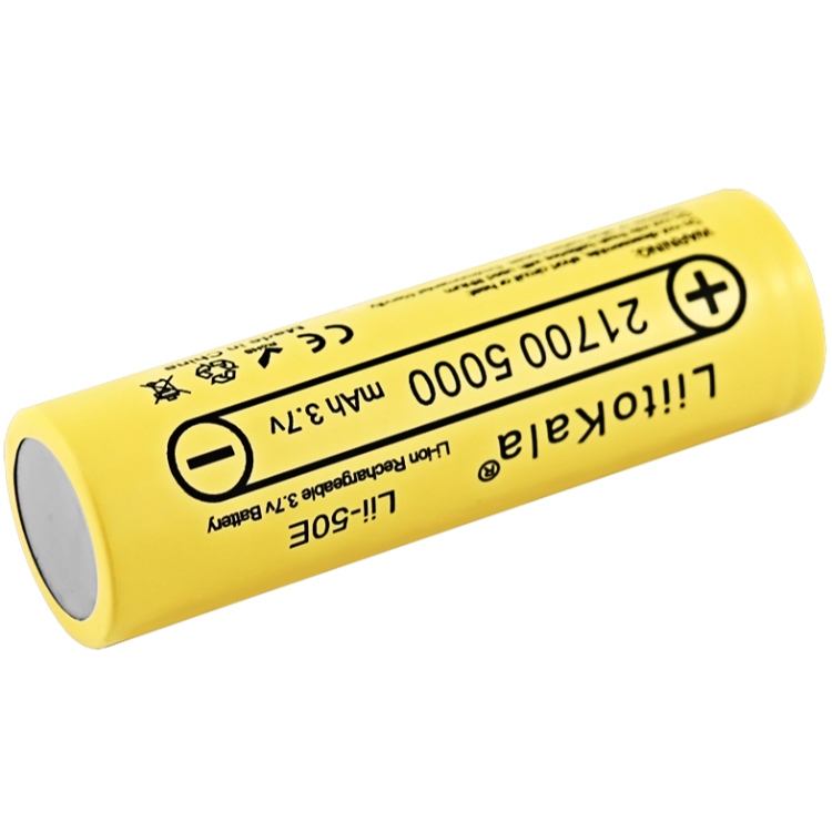 Акумулятор 21700 LiitoKala, Lii-50E, 5000mAh, 3.7V li-ion battery, 1 pcs (Lii-50E) на малюнкі №3