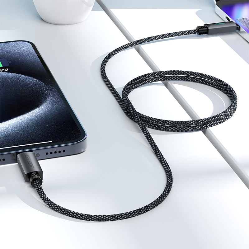 Кабель USB 2.0 Type-C M-M, 1.2 м 60W, Black, C19-03 Acefast (6974316284475) Чорний на малюнкі №7