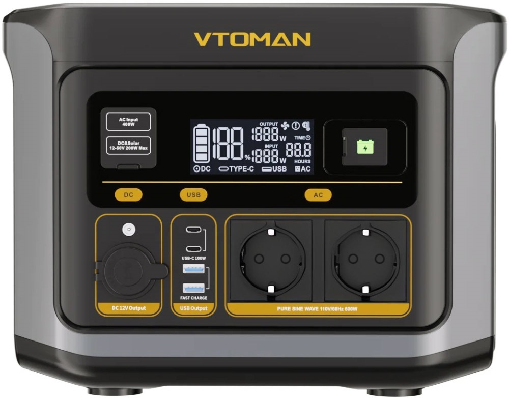Зарядна станція Vtoman (499 Вт/г) 600W AC,MPTT,LiFePo4 (FlashSpeed 600) на малюнкі №1