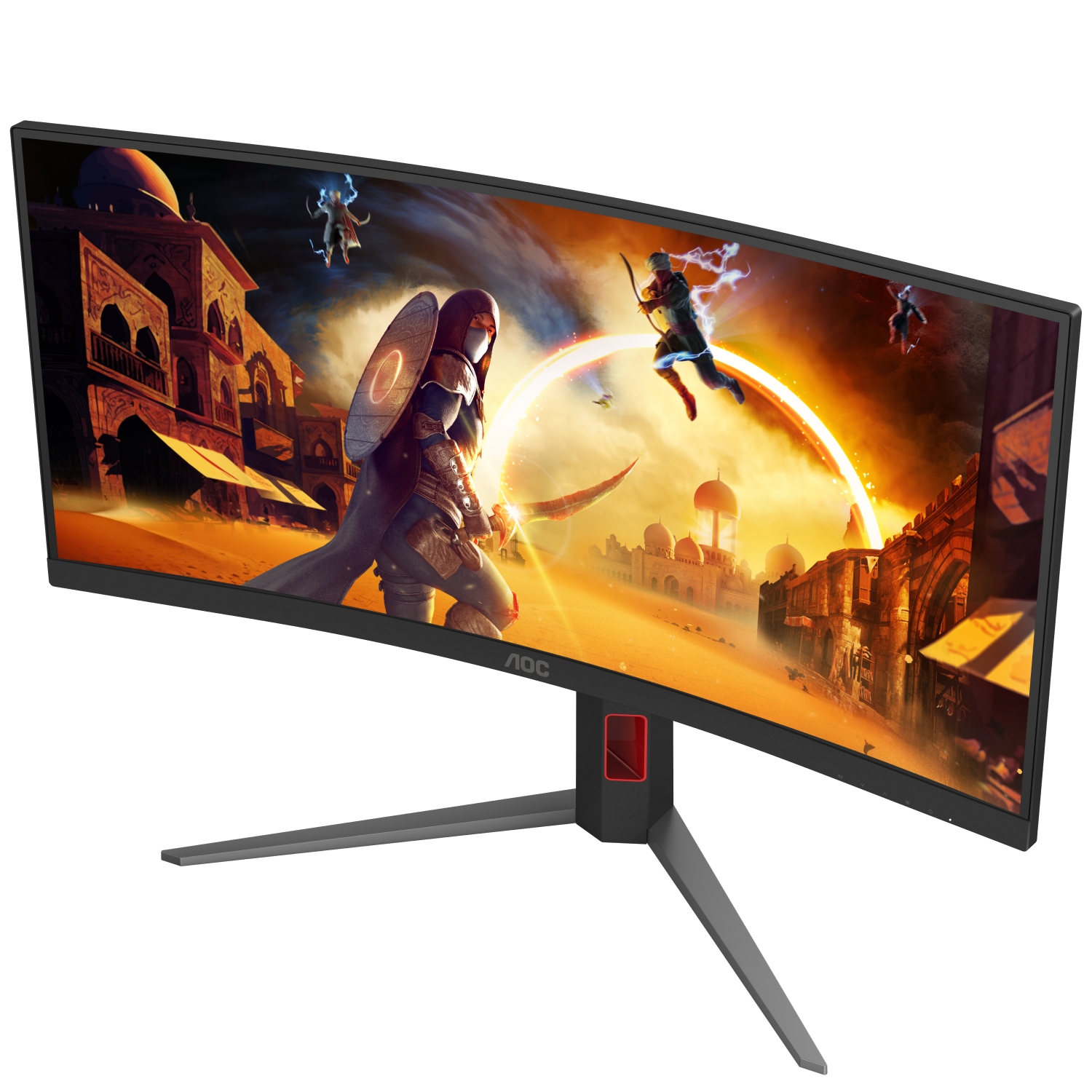 TFT 34 AOC CU34G4, WQHD, VA, вигн, 180Гц, 2хHDMI, DP, HAS, Pivot, чорно-червоний (CU34G4) чорний з червоним на малюнкі №3