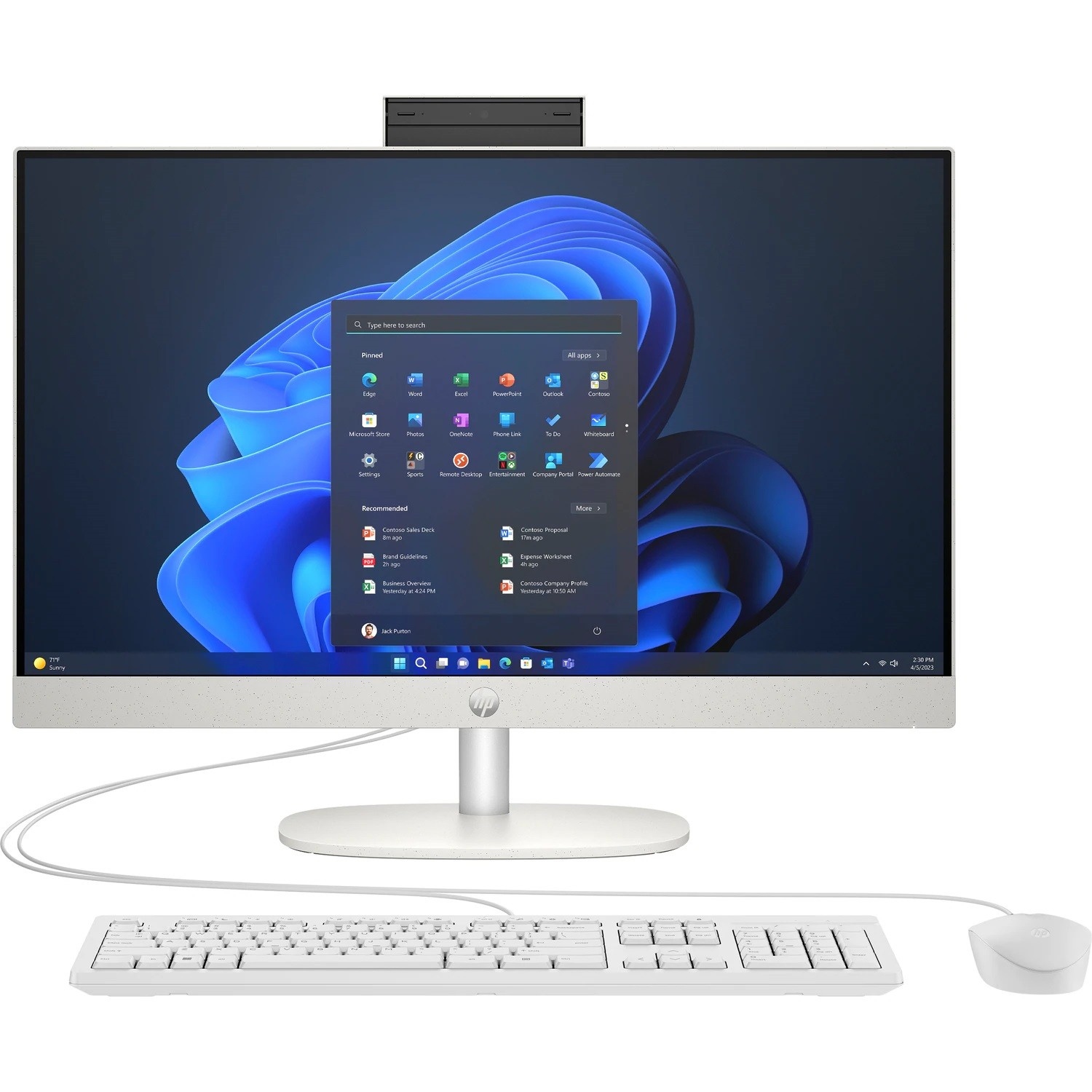 Моноблок 23.8'' HP ProOne 240 G10 i3-N300/16Gb/SSD512Gb/Cam/K&M/WiFi/DOS/Shell White/3y.w