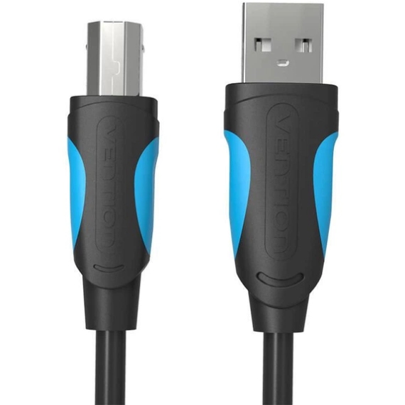 Кабель USB 2.0 AM-BM, 1.5 м, PVC, Vention (VAS-A16-B150) Чорний на малюнкі №2