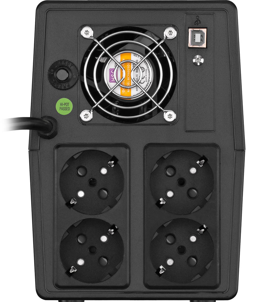 ДБЖ FSP iFP-1500, 1500ВА/900Вт, LCD, Schuko*4. 230V/50Hz, USB, Black (PPF9003105) на малюнкі №3