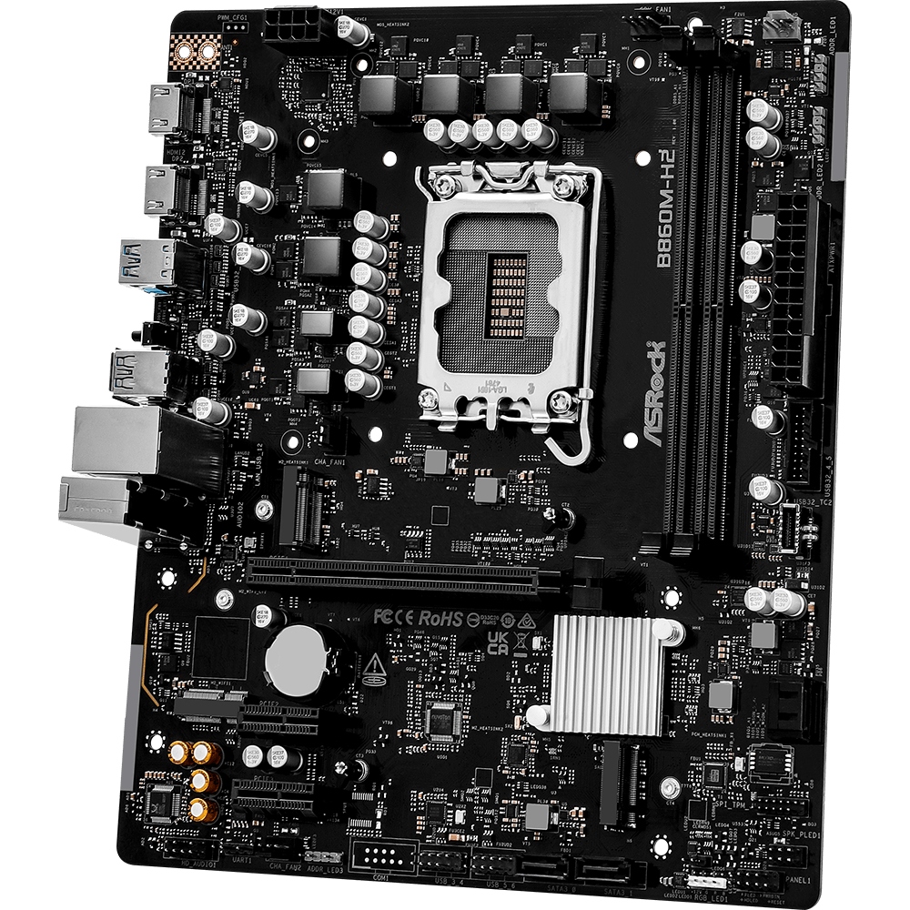 AsRock (1851/B860, 2*DDR5, PCIex16, 2xHDMI, 4xSATA, 2xM.2, Glan, 7.1ch, mATX) (B860M-H2) на малюнкі №3