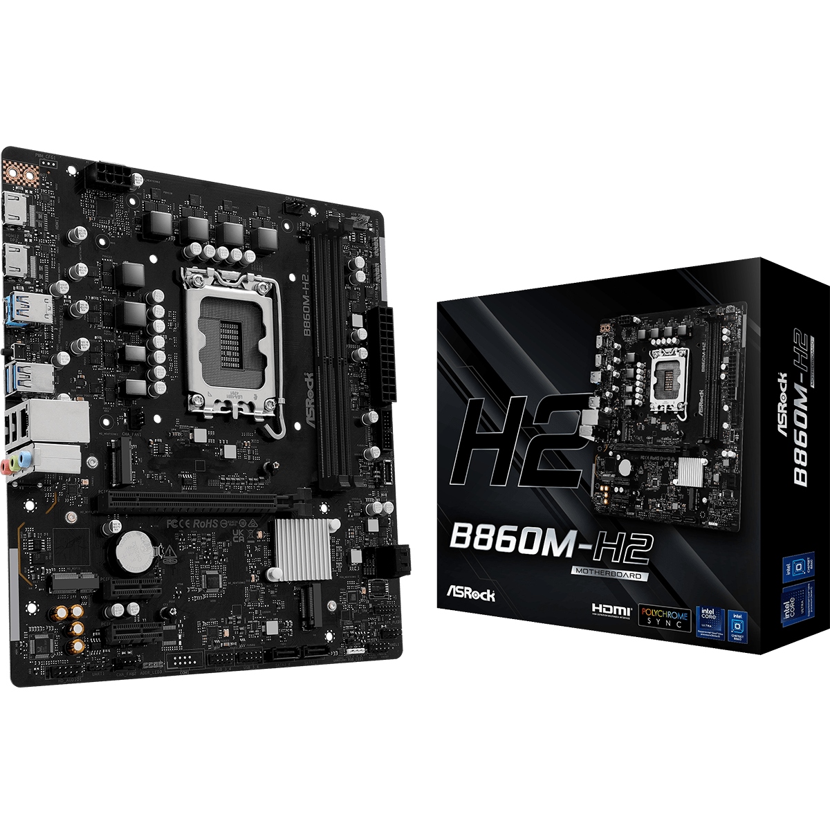 AsRock (1851/B860, 2*DDR5, PCIex16, 2xHDMI, 4xSATA, 2xM.2, Glan, 7.1ch, mATX) (B860M-H2) на малюнкі №5