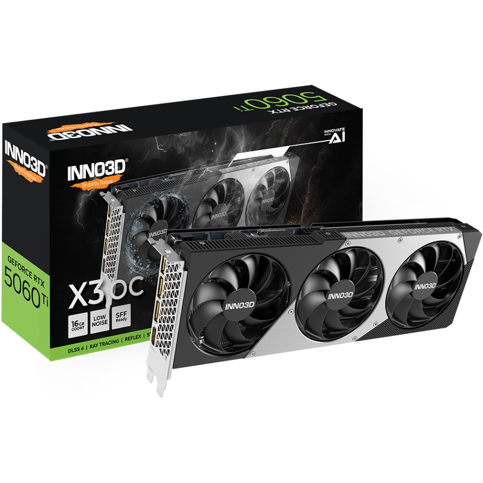 GeForce RTX5060 Ti Inno3D X3 OC, 16GB GDDR7, 128bit, PCI Express 5.0 (N506T3-16D7X-191073L) на малюнкі №3