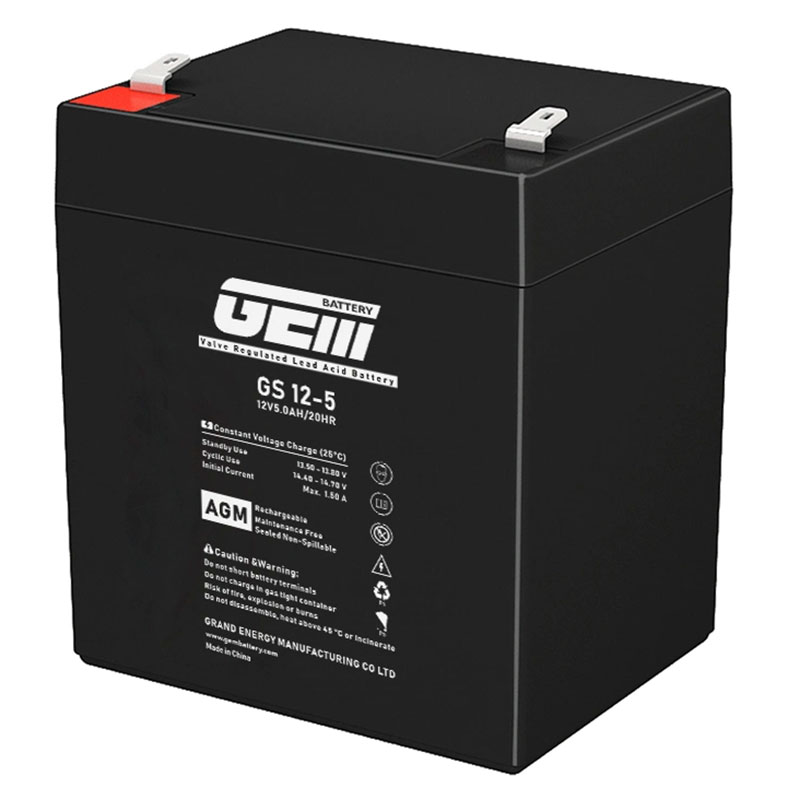 Акумуляторна батарея GEM Battery 12V-5.0Ah, AGM, F1/F2 (GS 12-5) на малюнкі №1