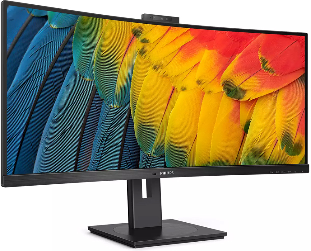 TFT 34 Philips 34B1U5600CH, WQHD, VA, 100Гц, вигнутий, HDMI, DP, USB-C, RJ-45, USB-hub, webcam, HAS (34B1U5600CH/00) Чорний на малюнкі №2
