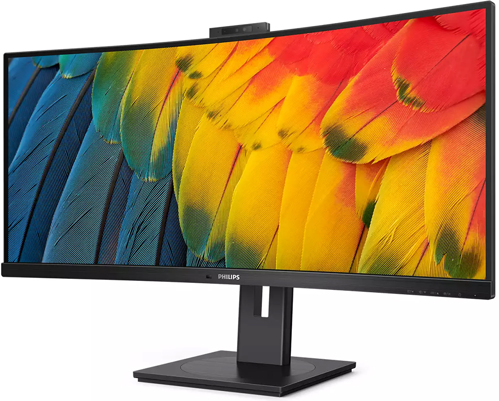 TFT 34 Philips 34B1U5600CH, WQHD, VA, 100Гц, вигнутий, HDMI, DP, USB-C, RJ-45, USB-hub, webcam, HAS (34B1U5600CH/00) Чорний на малюнкі №3