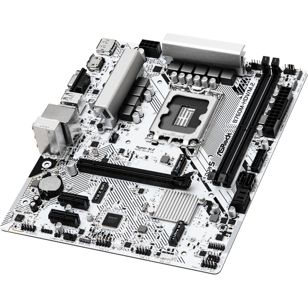 ASRock B760M-HDV/M.2 (1700/B760, 2*DDR5, 1xPCIex16, 4xSATA, 2xM.2, 2.5GLan, 7.1ch, mATX) (B760M-HDV/M.2#) на малюнкі №3