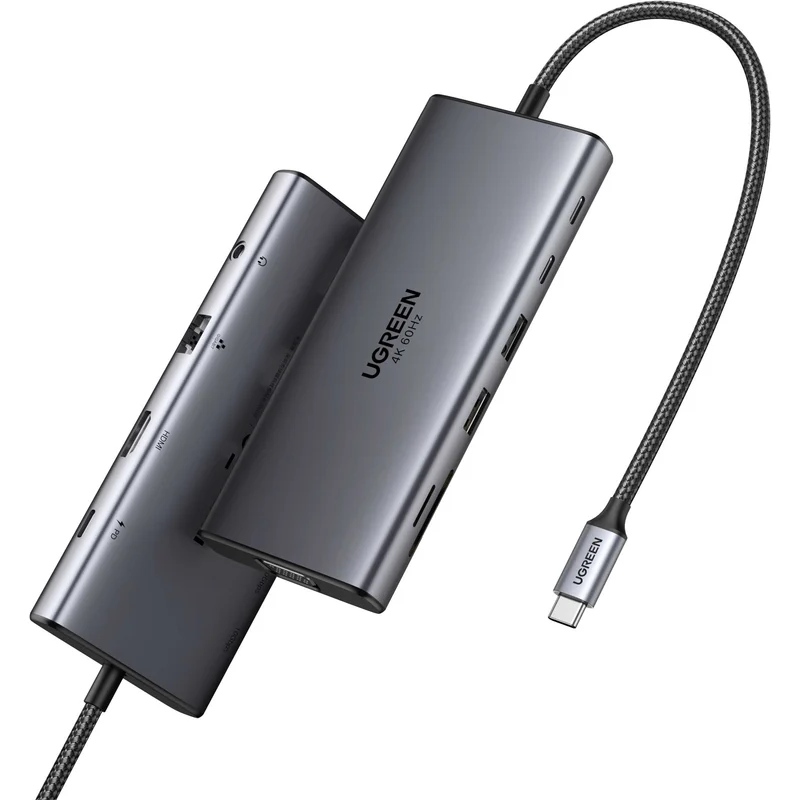Док-станція USB3.2 Type-C --HDMI 4K60Hz/1xUSB-A3.2/1xUSB-A3.1/2xUSB-C3.2/VGA/RJ45/SD/TF+3.5mm CM639 (45520) на малюнкі №3