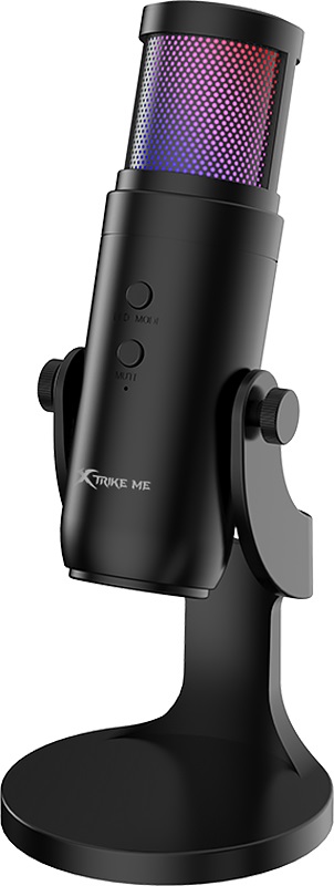 Ігровий стрім мікрофон XTRIKE ME USB, RGB LED, кабель 1.5м (XMC-03) Чорний на малюнкі №1