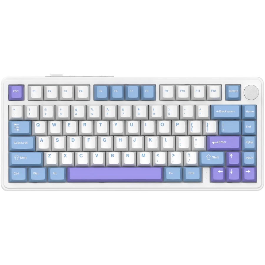 Клавіатура ігрова механічна Attack Shark X85 82кл.RGB,Wireless,White Jade перемикачі,Starlight White (X85SW_AS) Білий на малюнкі №1