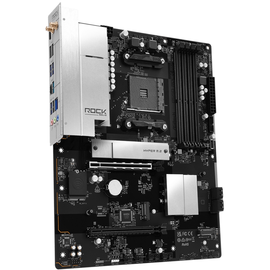 ASRock (AM4/B550, 4*DDR4, 2xPCIex16, HDMI, 4xSATA, 3xM.2, 2.5GLan, 7.1ch, ATX) (B550 Rock WiFi) на малюнкі №2