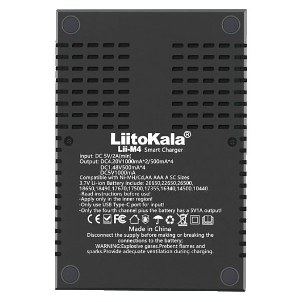 Зарядний пристрій LiitoKala Lii-M4, 4x(Lion/NiMH/NiCd), Power Bank, discharge function, display (Lii-M4) на малюнкі №5
