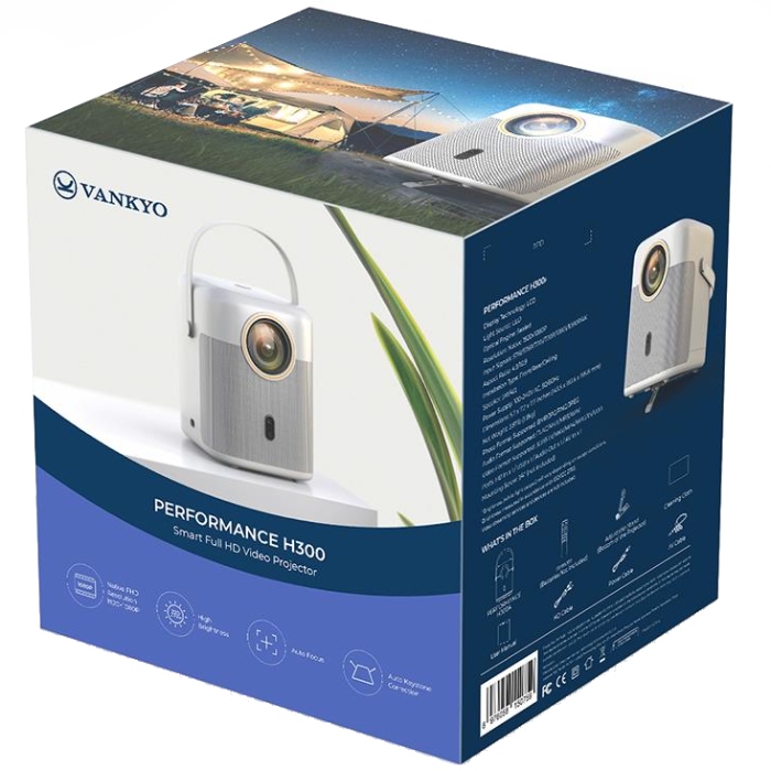 Проєктор Vankyo H300A Full HD 220 ANSI Lm 1000:1 16:9/4:3 HDMI Android 9.0 Wifi 6 білий (WPY028) на малюнкі №6