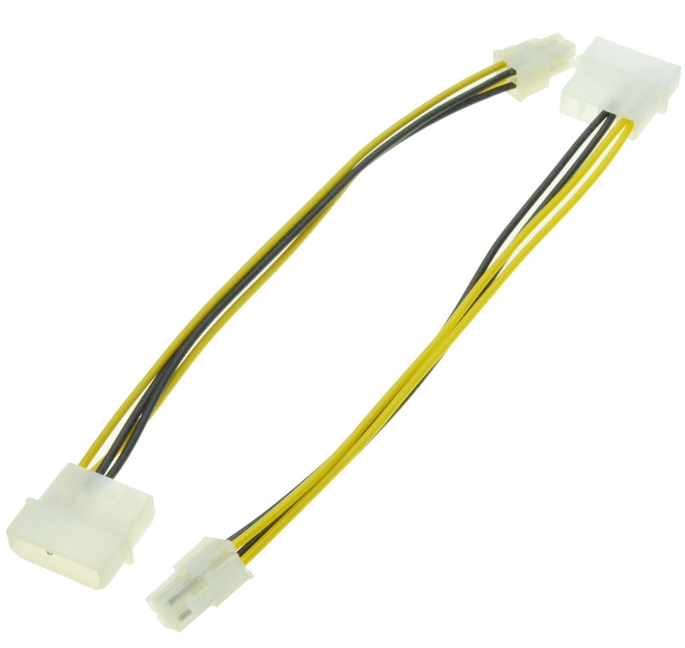 Кабель живлення для процесора Molex M - 4 pin F, 0.2м (S0719) на малюнкі №1